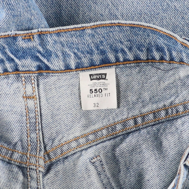 90'S Levi's 550 Relaxed Fit Orange Tab Denim Shorts, Half Pants, Jorts, Men's, W33, Vintage cotton Blue type light blue Vintage Second Hand