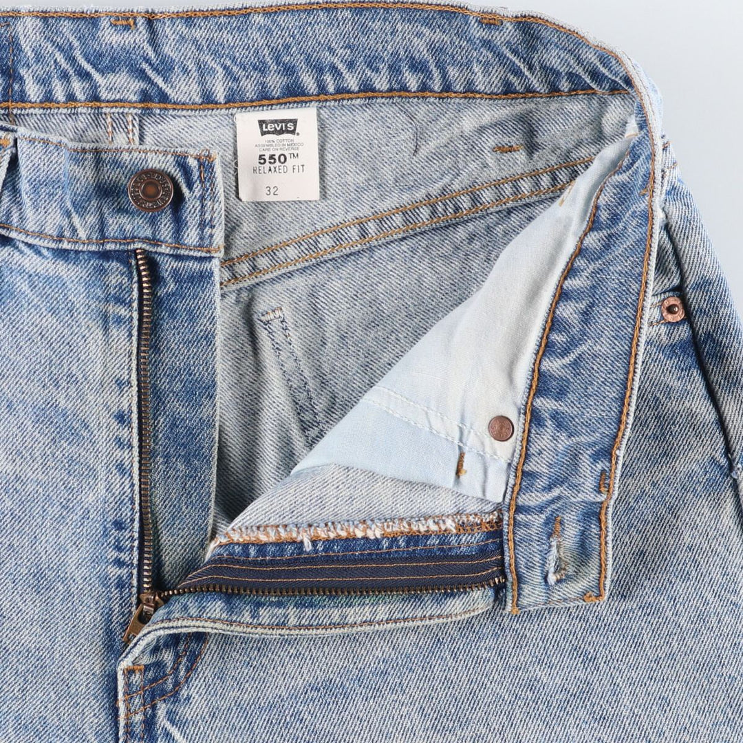 90'S Levi's 550 Relaxed Fit Orange Tab Denim Shorts, Half Pants, Jorts, Men's, W33, Vintage cotton Blue type light blue Vintage Second Hand