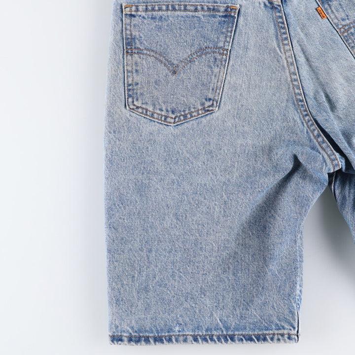 90'S Levi's 550 Relaxed Fit Orange Tab Denim Shorts, Half Pants, Jorts, Men's, W33, Vintage cotton Blue type light blue Vintage Second Hand