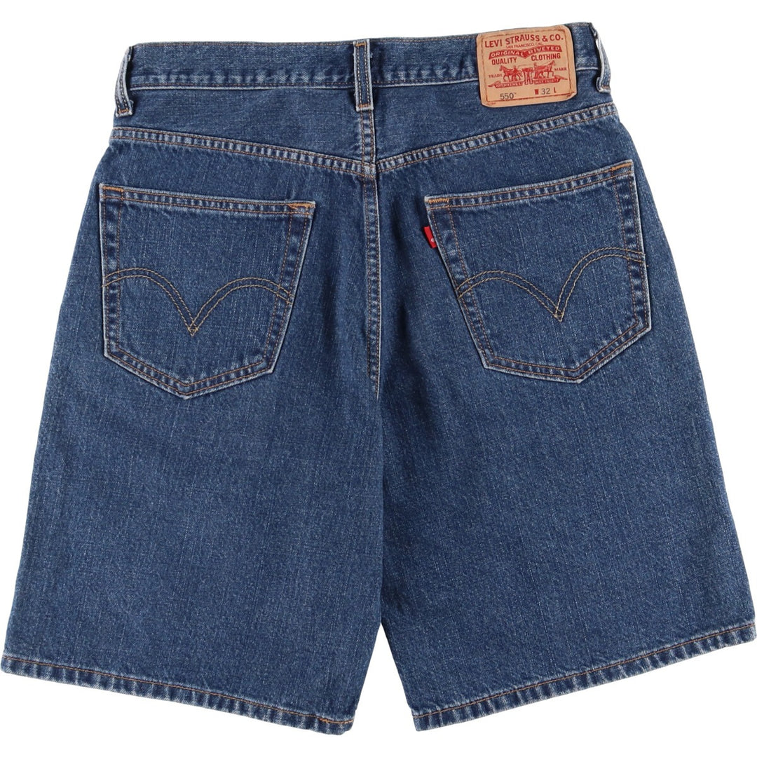 2000'S Levi's 550 Relaxed Fit Denim Shorts (Men's Size 32) cotton blue type Vintage Second Hand