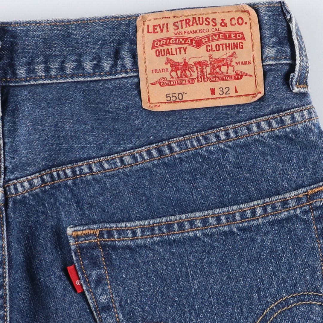 2000'S Levi's 550 Relaxed Fit Denim Shorts (Men's Size 32) cotton blue type Vintage Second Hand