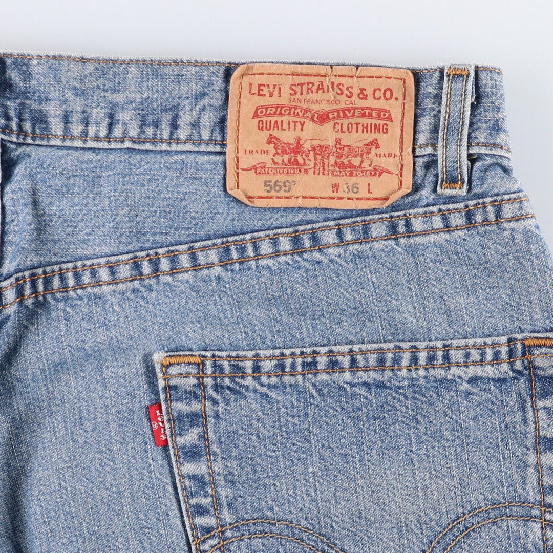 2000'S Levi's 569 Loose Fit Denim Shorts (Men's Size 36) cotton blue type Vintage Second Hand