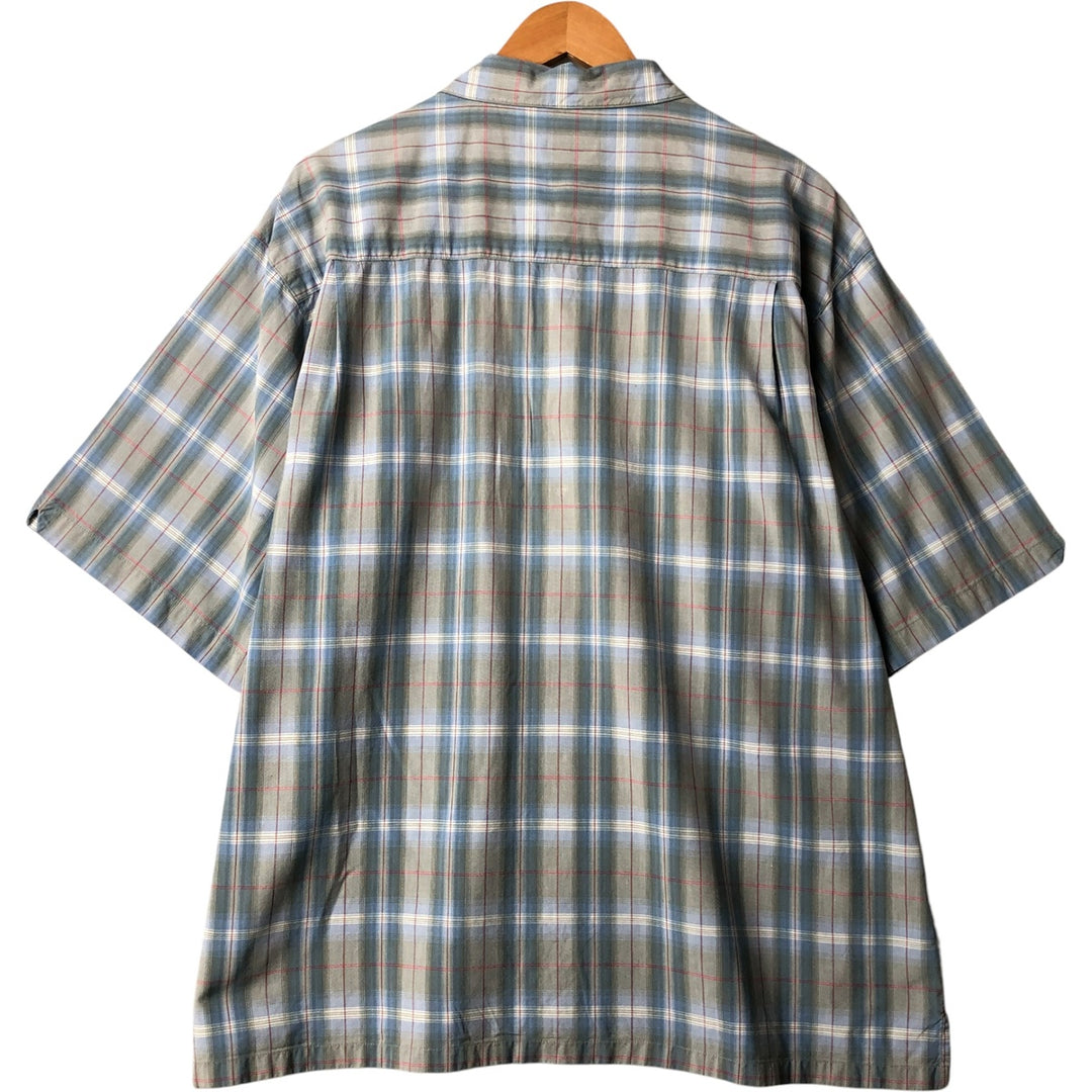 90s-00'S Columbia Short Sleeve Cotton Check Shirt Box Shirt Men's XL Vintage cotton Blue type light blue Vintage Second Hand