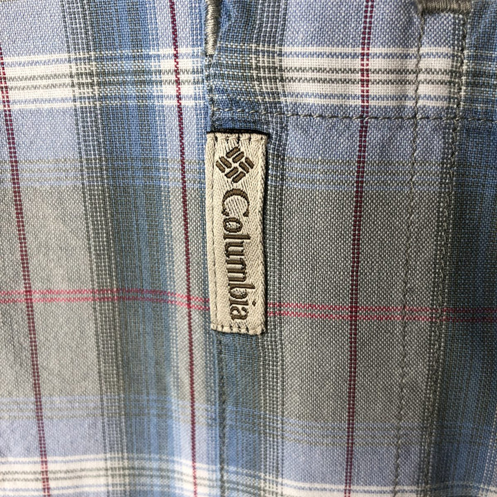90s-00'S Columbia Short Sleeve Cotton Check Shirt Box Shirt Men's XL Vintage cotton Blue type light blue Vintage Second Hand
