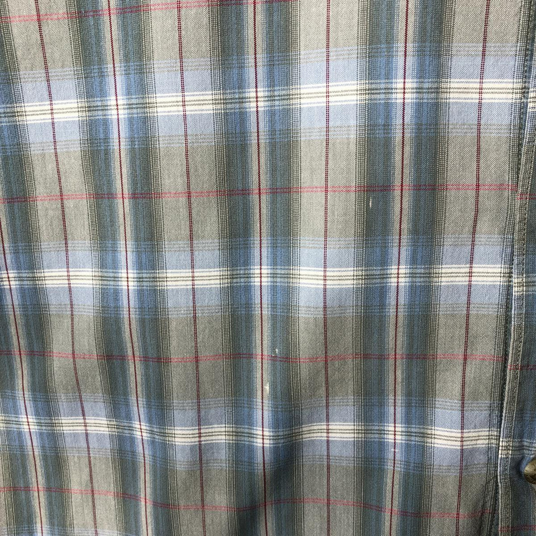 90s-00'S Columbia Short Sleeve Cotton Check Shirt Box Shirt Men's XL Vintage cotton Blue type light blue Vintage Second Hand