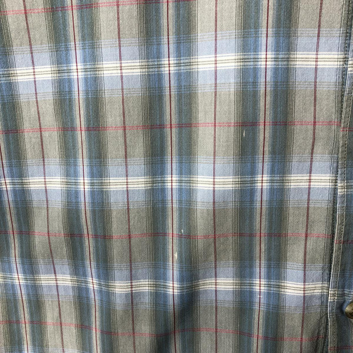 90s-00'S Columbia Short Sleeve Cotton Check Shirt Box Shirt Men's XL Vintage cotton Blue type light blue Vintage Second Hand