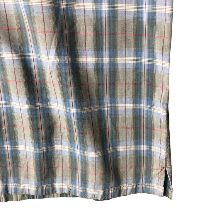 90s-00'S Columbia Short Sleeve Cotton Check Shirt Box Shirt Men's XL Vintage cotton Blue type light blue Vintage Second Hand