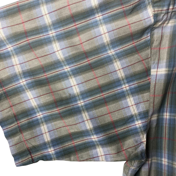 90s-00'S Columbia Short Sleeve Cotton Check Shirt Box Shirt Men's XL Vintage cotton Blue type light blue Vintage Second Hand