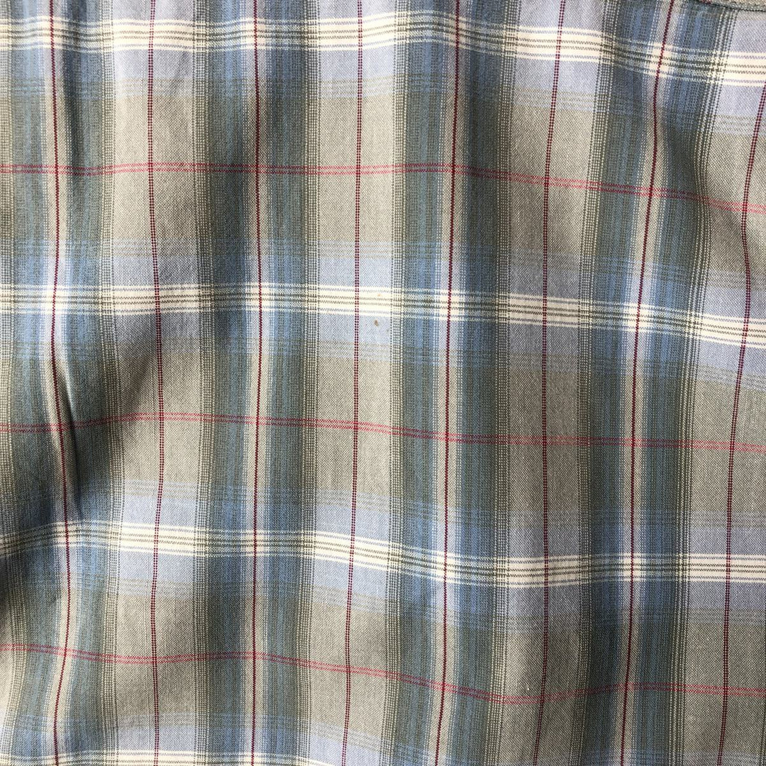 90s-00'S Columbia Short Sleeve Cotton Check Shirt Box Shirt Men's XL Vintage cotton Blue type light blue Vintage Second Hand