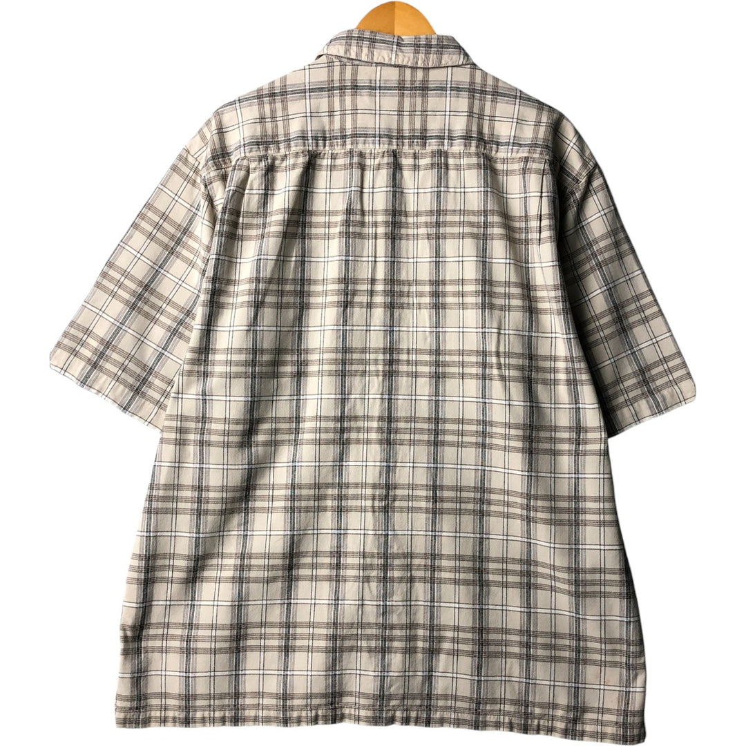 90s-00'S Columbia Short Sleeve Cotton Check Shirt Box Shirt Men's L Size Vintage cotton Beige type Vintage Second Hand