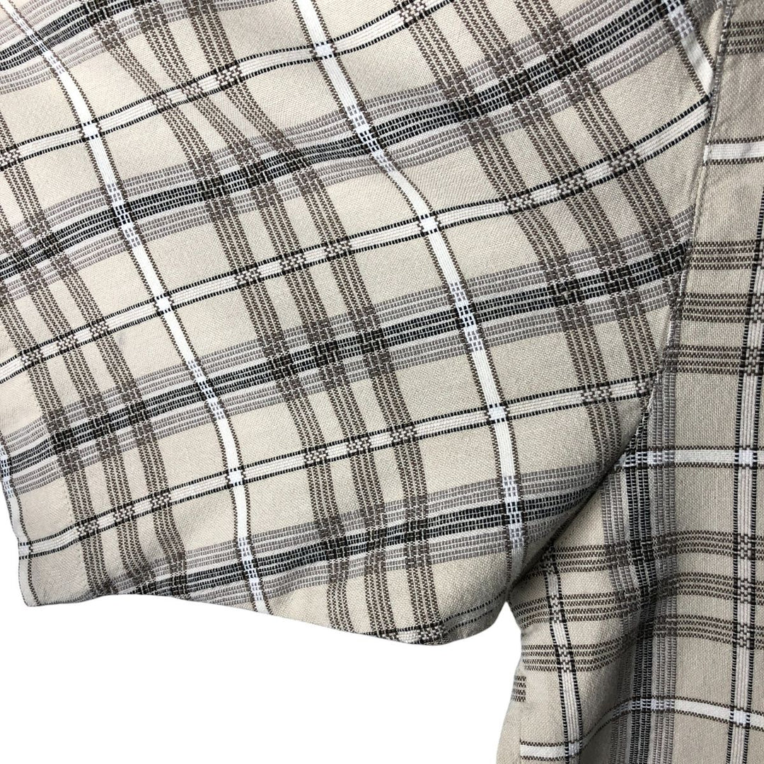 90s-00'S Columbia Short Sleeve Cotton Check Shirt Box Shirt Men's L Size Vintage cotton Beige type Vintage Second Hand