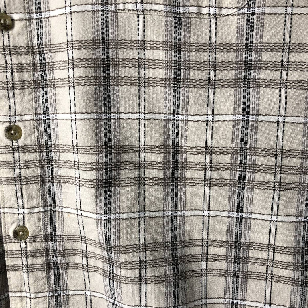 90s-00'S Columbia Short Sleeve Cotton Check Shirt Box Shirt Men's L Size Vintage cotton Beige type Vintage Second Hand