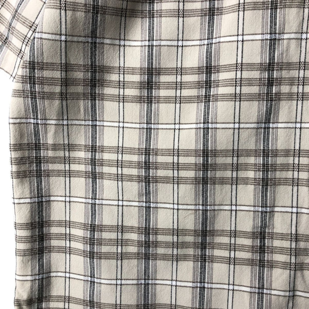 90s-00'S Columbia Short Sleeve Cotton Check Shirt Box Shirt Men's L Size Vintage cotton Beige type Vintage Second Hand