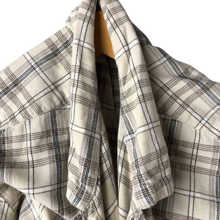 90s-00'S Columbia Short Sleeve Cotton Check Shirt Box Shirt Men's L Size Vintage cotton Beige type Vintage Second Hand