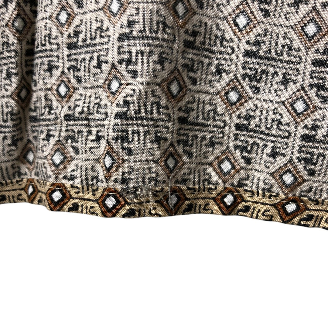 CITY STREETS All-over Pattern Short Sleeve Rayon Shirt Box Shirt Men's Size L Rayon brown type Vintage Second Hand