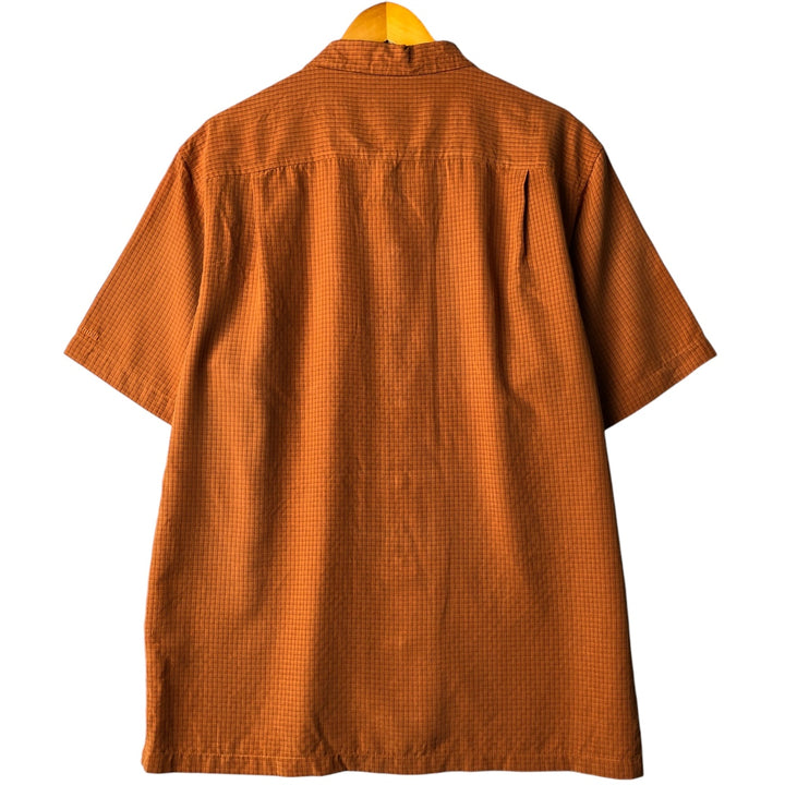 2000'S Columbia Short Sleeve Check Shirt, Box Shirt, Men's Size L Modal brown type Vintage Second Hand