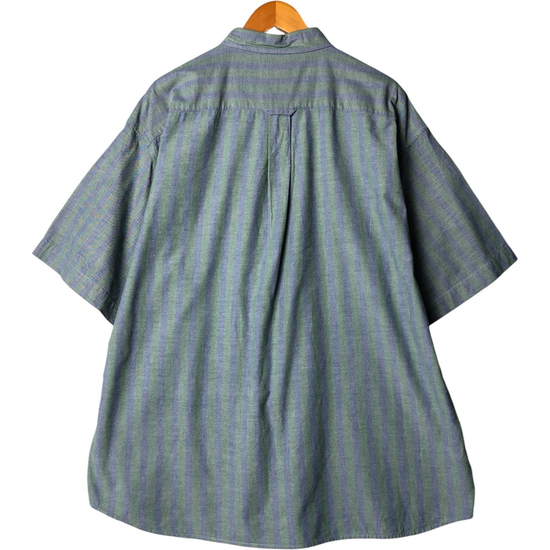 90'S Dockers Short Sleeve Button-Down Striped Shirt, Men's Size XL, Vintage cotton blue type Vintage Second Hand