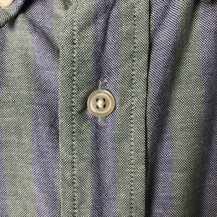 90'S Dockers Short Sleeve Button-Down Striped Shirt, Men's Size XL, Vintage cotton blue type Vintage Second Hand