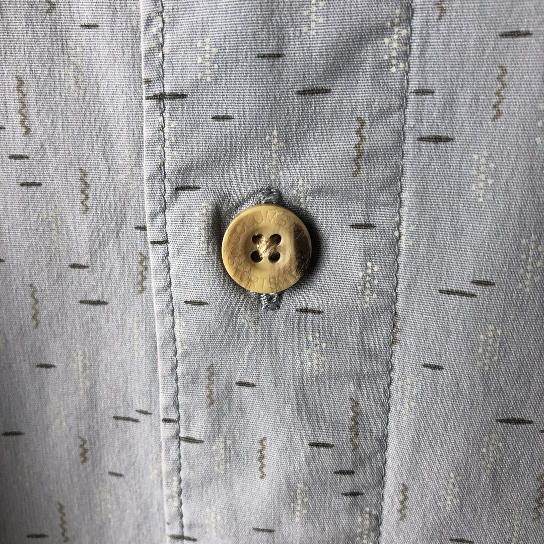 Columbia All-Over Print Short Sleeve Cotton Box Shirt, Men's XL cotton Blue type light blue Vintage Second Hand