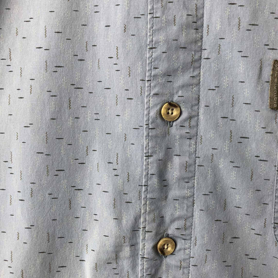 Columbia All-Over Print Short Sleeve Cotton Box Shirt, Men's XL cotton Blue type light blue Vintage Second Hand