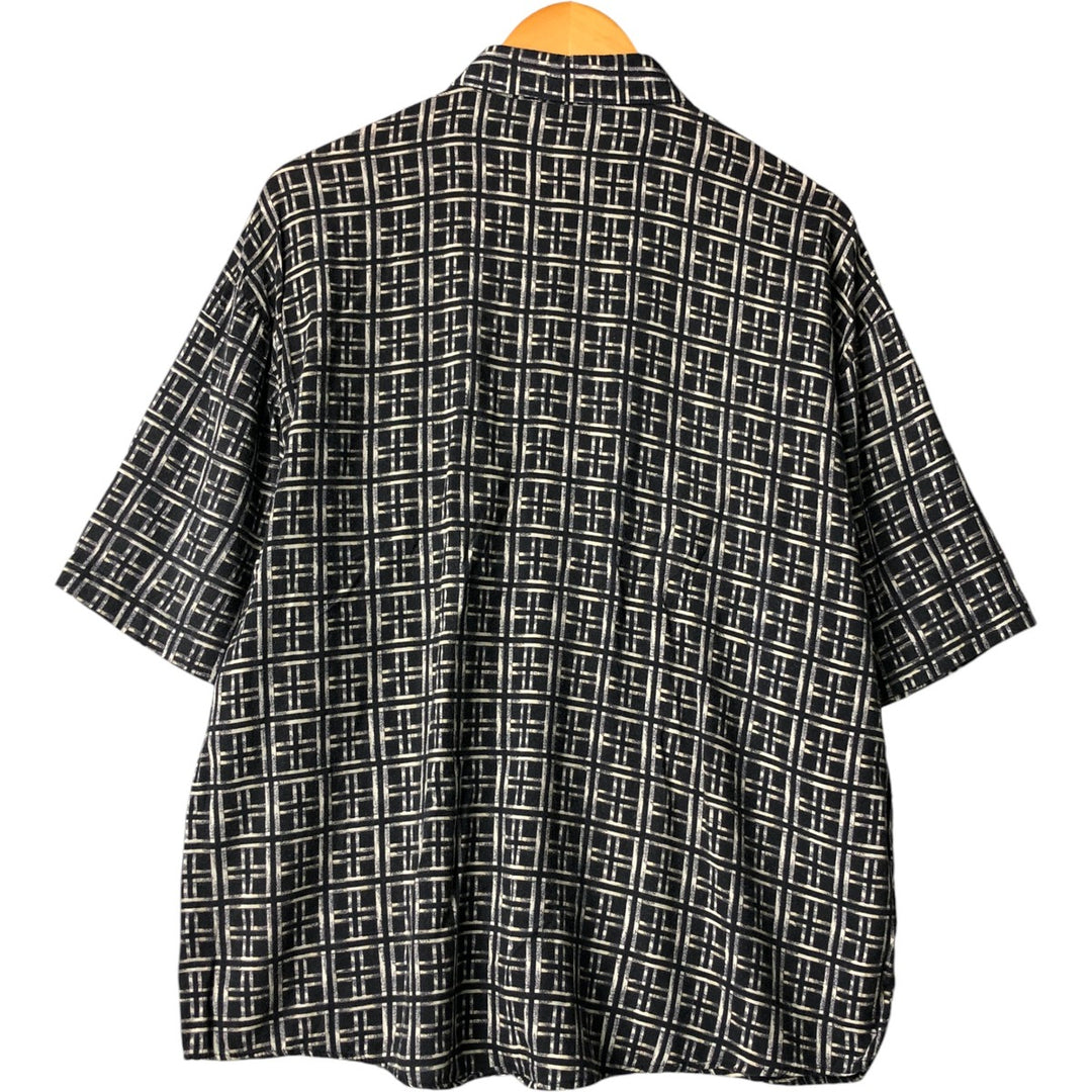 Vintage 1980'S EXECUTIVE CLUB short-sleeved check shirt, size M, men's unclear black type Vintage Second Hand