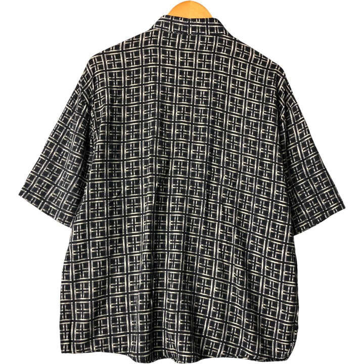 Vintage 1980'S EXECUTIVE CLUB short-sleeved check shirt, size M, men's unclear black type Vintage Second Hand