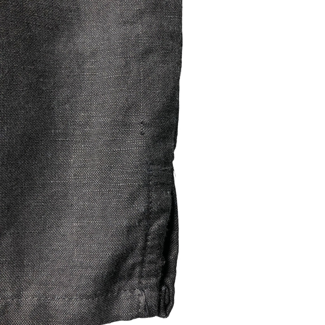 MERONA Short Sleeve Linen x Rayon Shirt, Box Shirt, Men's M Size linen black type Vintage Second Hand