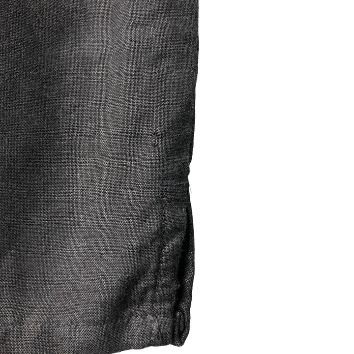 MERONA Short Sleeve Linen x Rayon Shirt, Box Shirt, Men's M Size linen black type Vintage Second Hand
