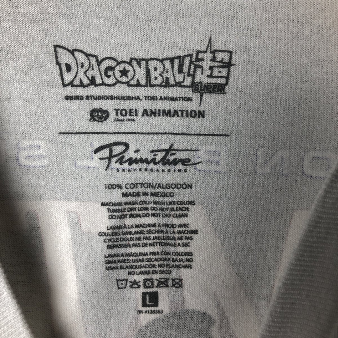 Primitive Dragon Ball Super Goku Black Long T-shirt Long T Men's L size cotton white type Vintage Second Hand