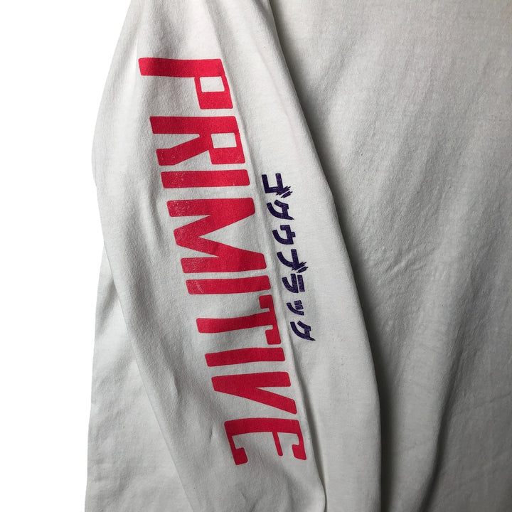 Primitive Dragon Ball Super Goku Black Long T-shirt Long T Men's L size cotton white type Vintage Second Hand