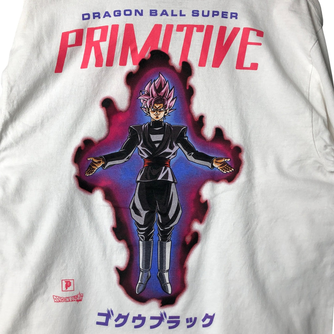 Primitive Dragon Ball Super Goku Black Long T-shirt Long T Men's L size cotton white type Vintage Second Hand