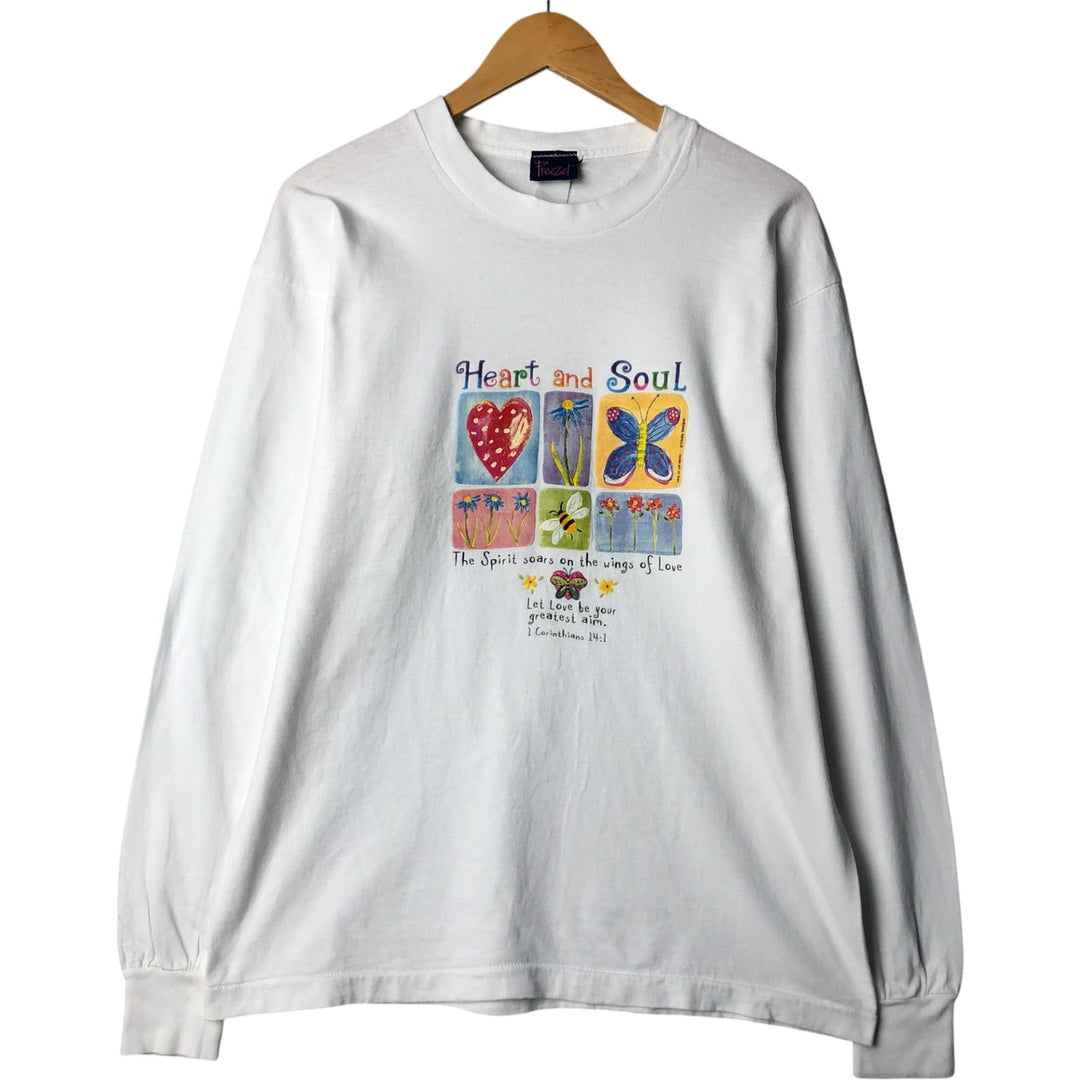 Freeze Long T-shirt, Men's L size unclear white type Vintage Second Hand