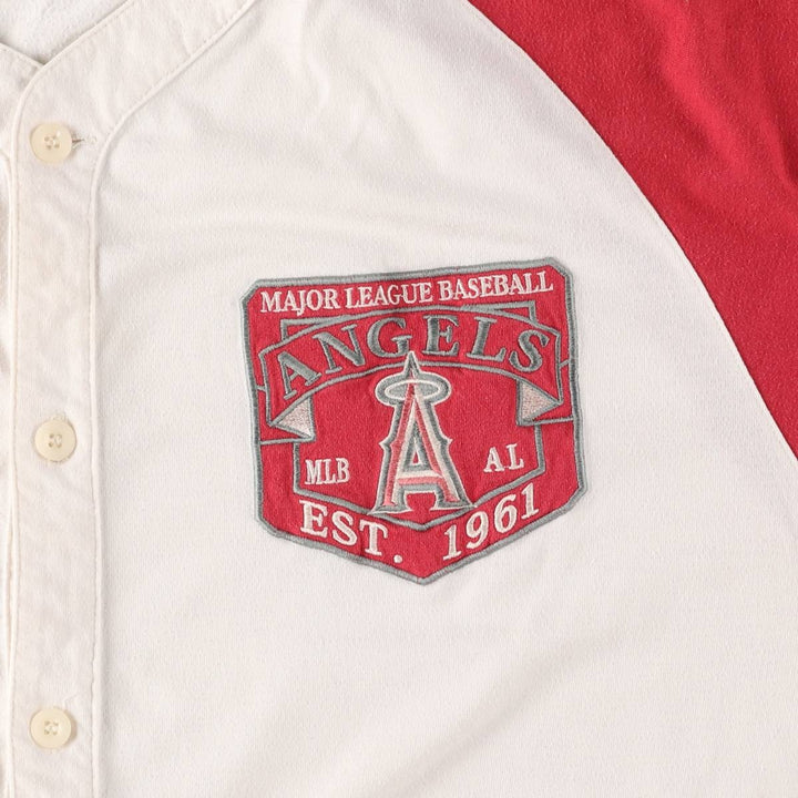 90'S Lee SPORT MLB LOS ANGELES ANGELS Los Angeles Angels Game Shirt Baseball Shirt Men's XL polyester white type Vintage Second Hand
