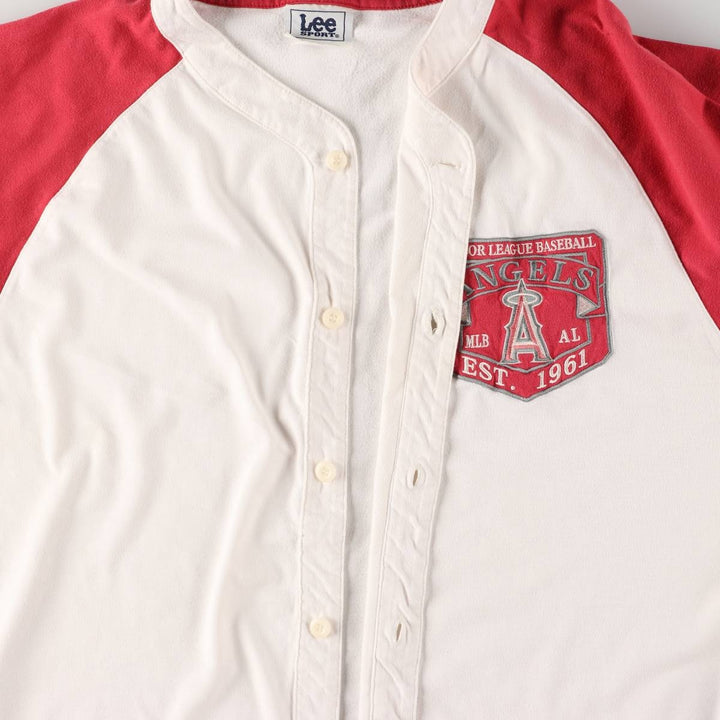90'S Lee SPORT MLB LOS ANGELES ANGELS Los Angeles Angels Game Shirt Baseball Shirt Men's XL polyester white type Vintage Second Hand
