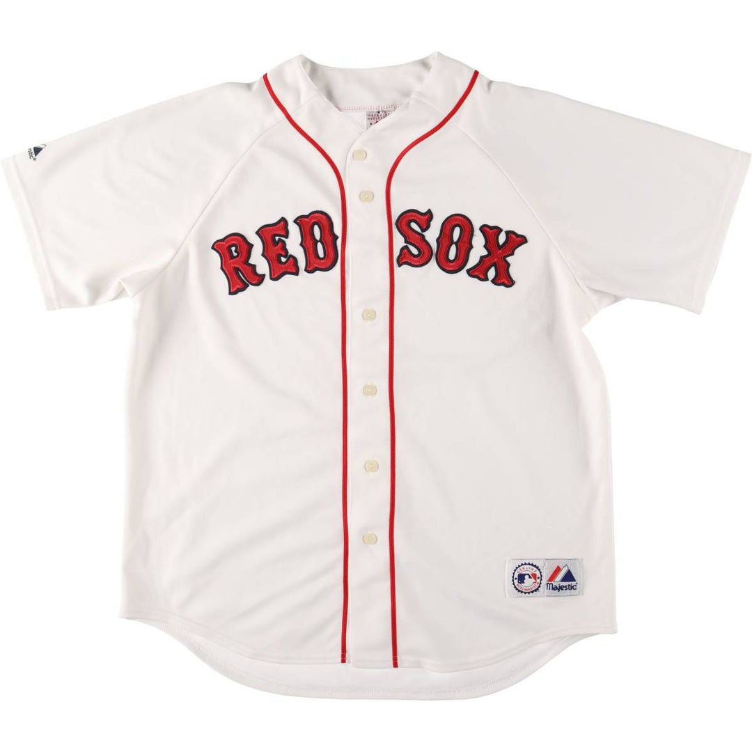 90'S Majestic MLB BOSTON REDSOX Boston Red Sox Game Shirt Baseball Shirt Men's XL polyester white type Vintage Second Hand