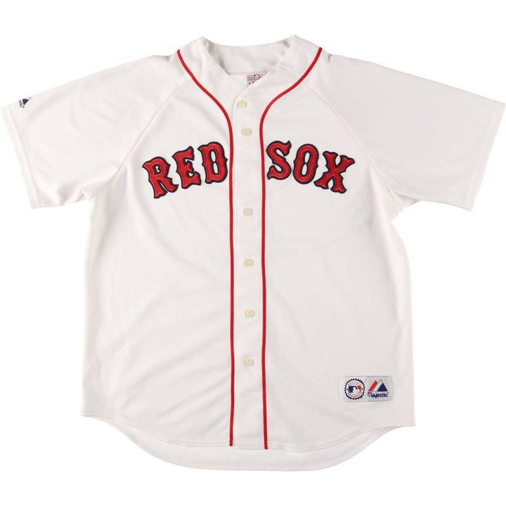 90'S Majestic MLB BOSTON REDSOX Boston Red Sox Game Shirt Baseball Shirt Men's XL polyester white type Vintage Second Hand