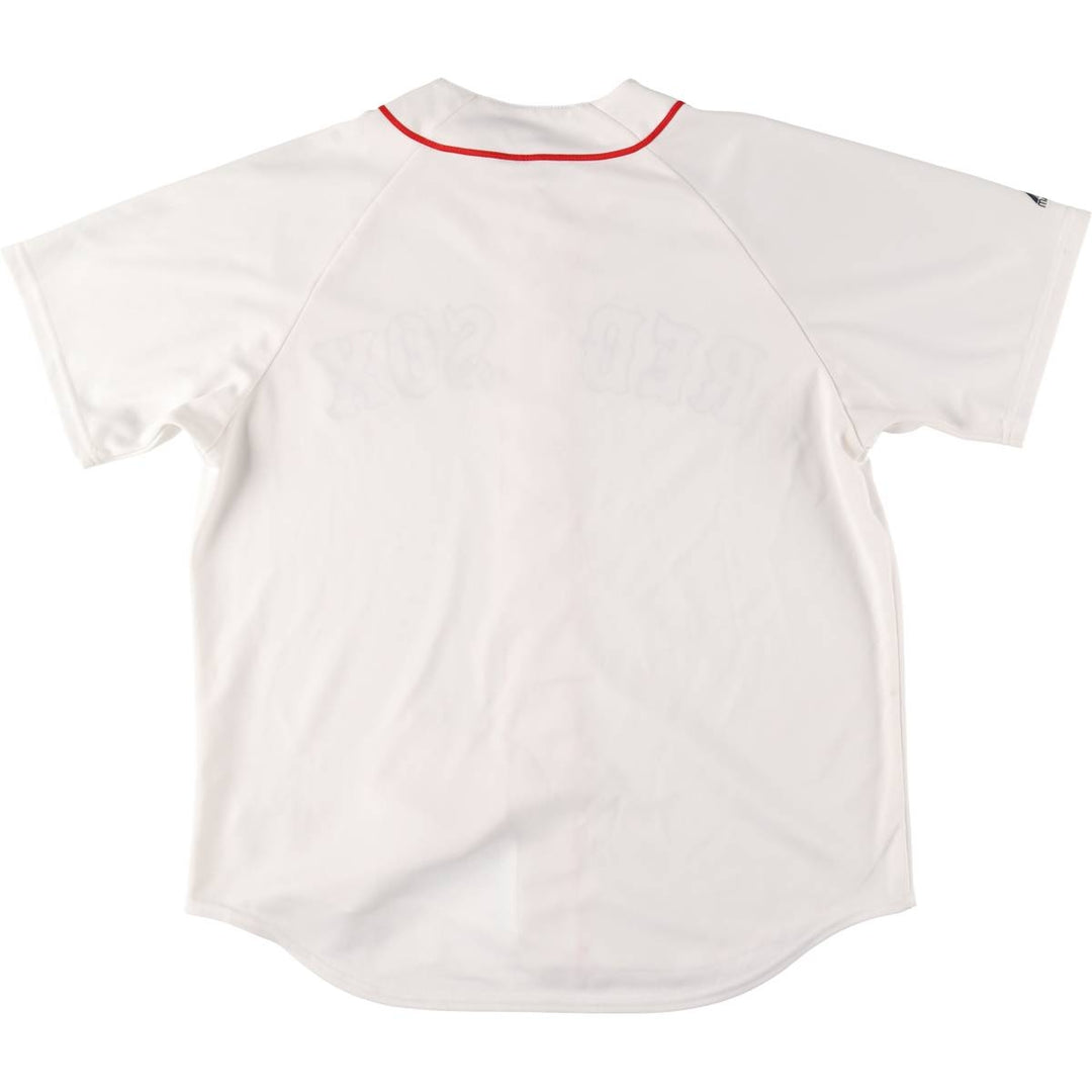 90'S Majestic MLB BOSTON REDSOX Boston Red Sox Game Shirt Baseball Shirt Men's XL polyester white type Vintage Second Hand