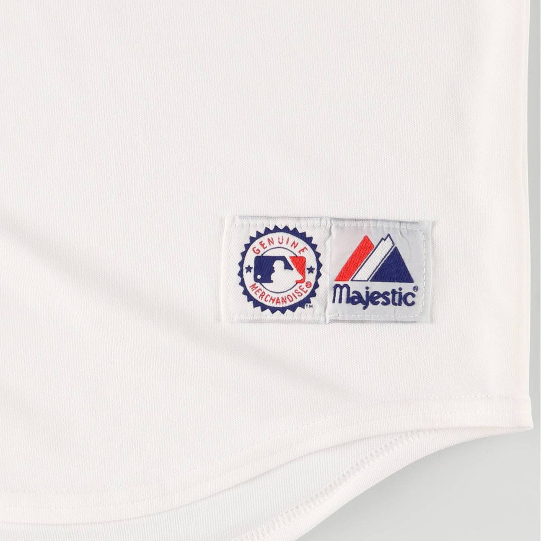90'S Majestic MLB BOSTON REDSOX Boston Red Sox Game Shirt Baseball Shirt Men's XL polyester white type Vintage Second Hand