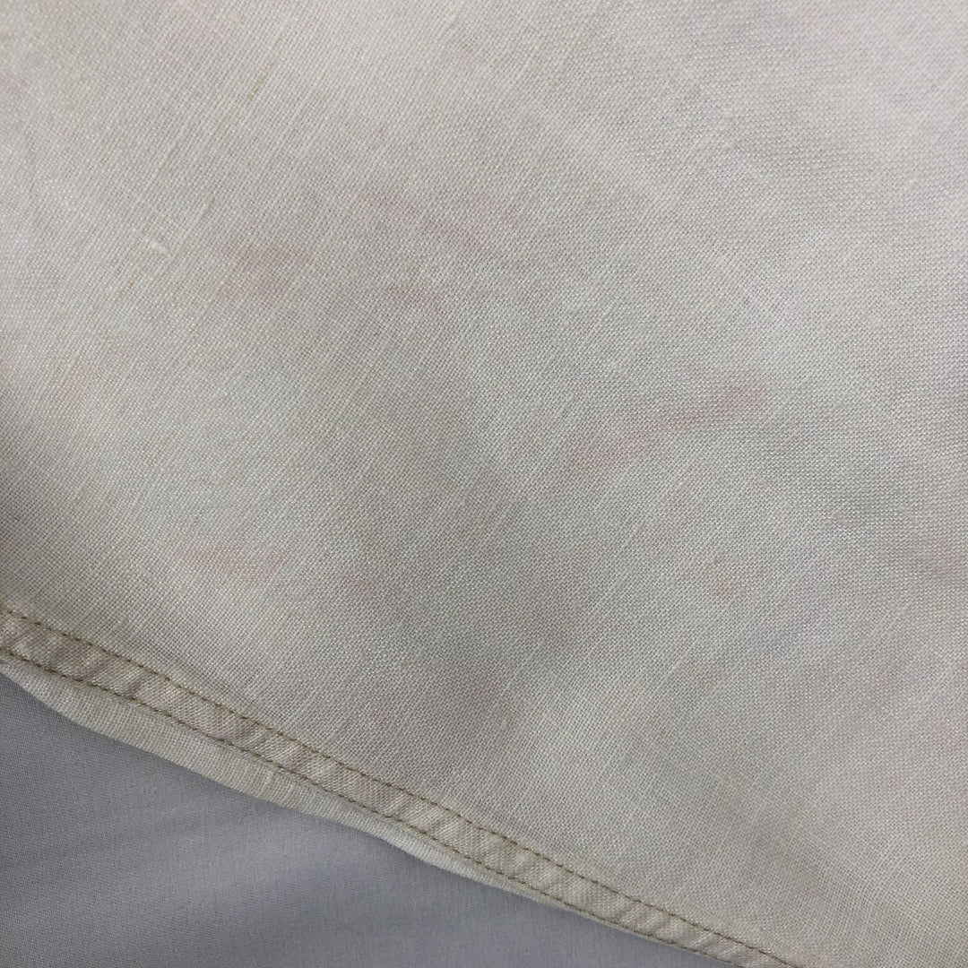 Brooks Brothers SPORT SHIRT Long-Sleeve Linen Button-Down Shirt, Men's Size S (approx.) linen pale white type Vintage Second Hand