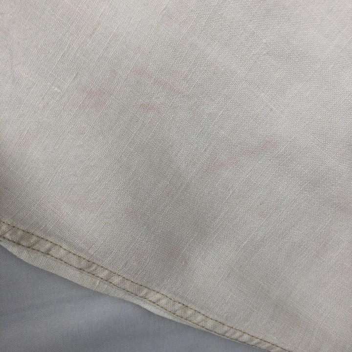 Brooks Brothers SPORT SHIRT Long-Sleeve Linen Button-Down Shirt, Men's Size S (approx.) linen pale white type Vintage Second Hand