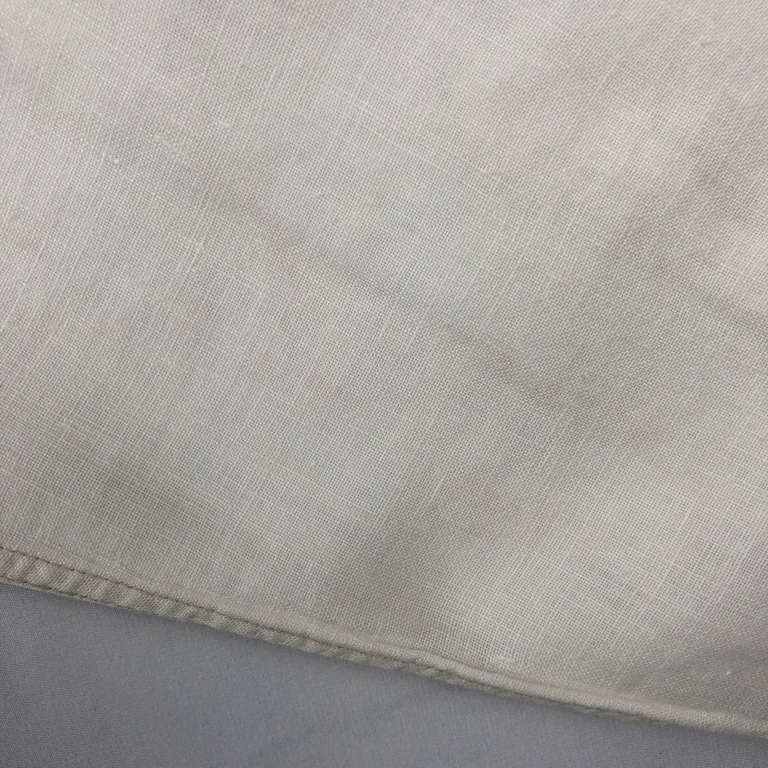 Brooks Brothers SPORT SHIRT Long-Sleeve Linen Button-Down Shirt, Men's Size S (approx.) linen pale white type Vintage Second Hand