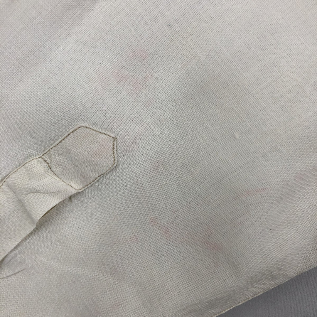 Brooks Brothers SPORT SHIRT Long-Sleeve Linen Button-Down Shirt, Men's Size S (approx.) linen pale white type Vintage Second Hand