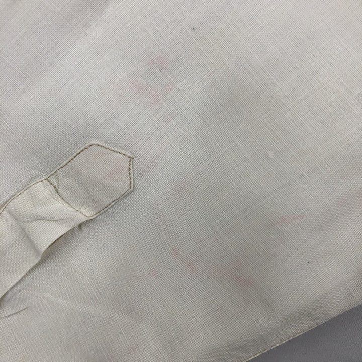Brooks Brothers SPORT SHIRT Long-Sleeve Linen Button-Down Shirt, Men's Size S (approx.) linen pale white type Vintage Second Hand