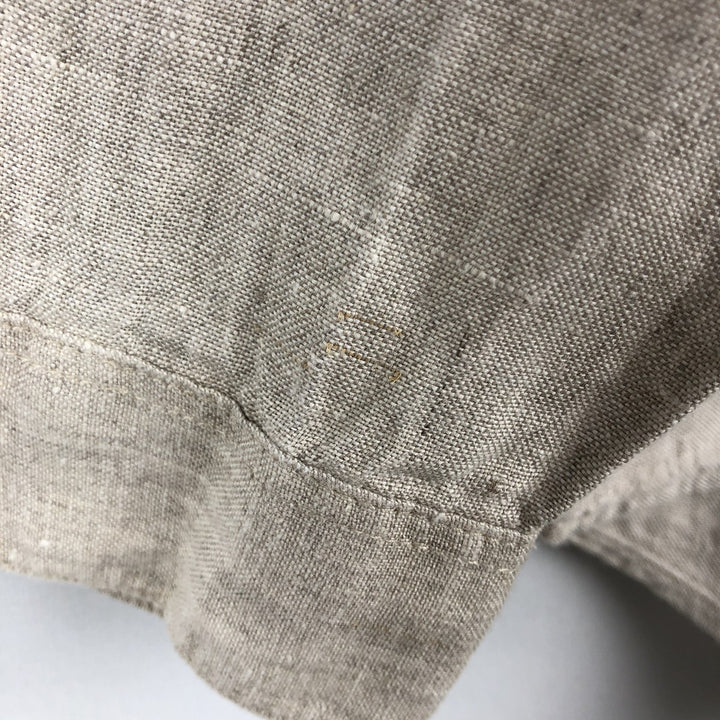 90'S GAP Vintage Long Sleeve Linen Shirt, Men's Size Medium linen unbleached Vintage Second Hand