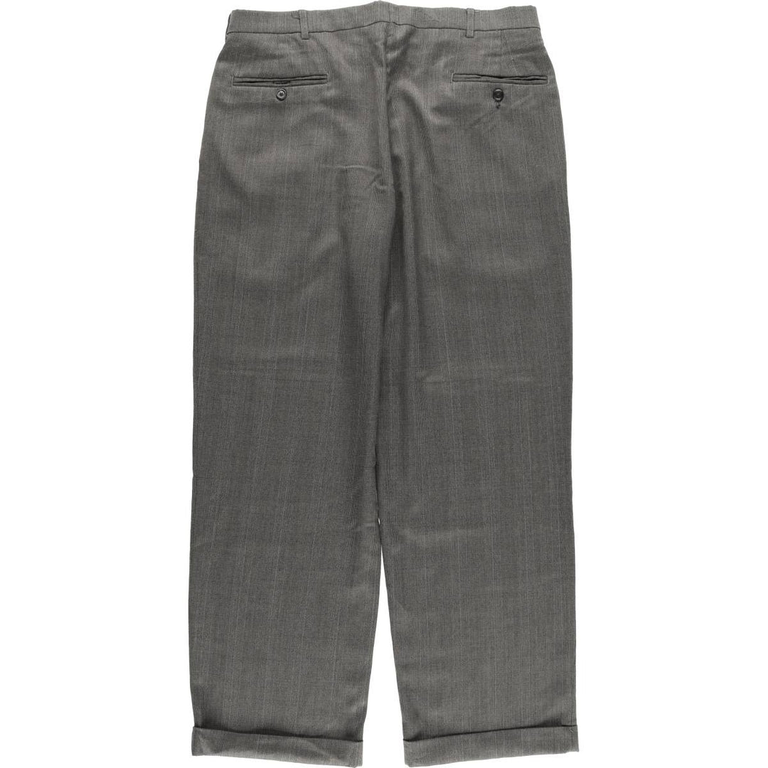 Haggar Two-pleat Gun Club Check Slacks, Men's Size W34 polyester gray type Vintage Second Hand
