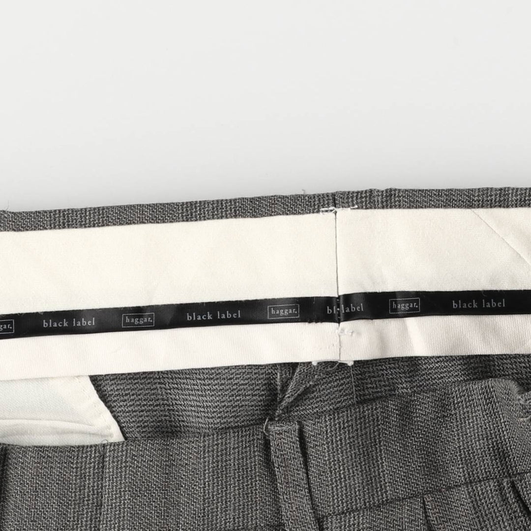Haggar Two-pleat Gun Club Check Slacks, Men's Size W34 polyester gray type Vintage Second Hand