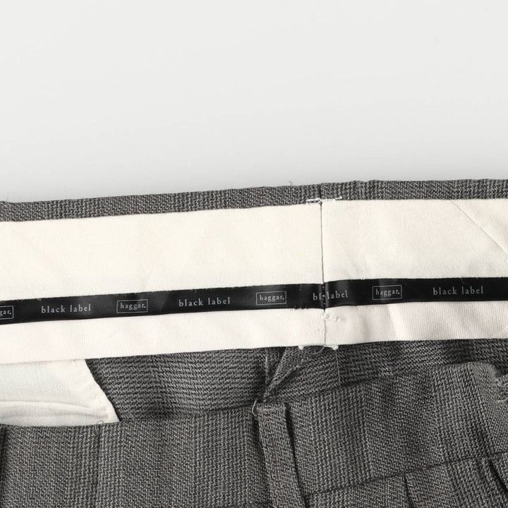 Haggar Two-pleat Gun Club Check Slacks, Men's Size W34 polyester gray type Vintage Second Hand
