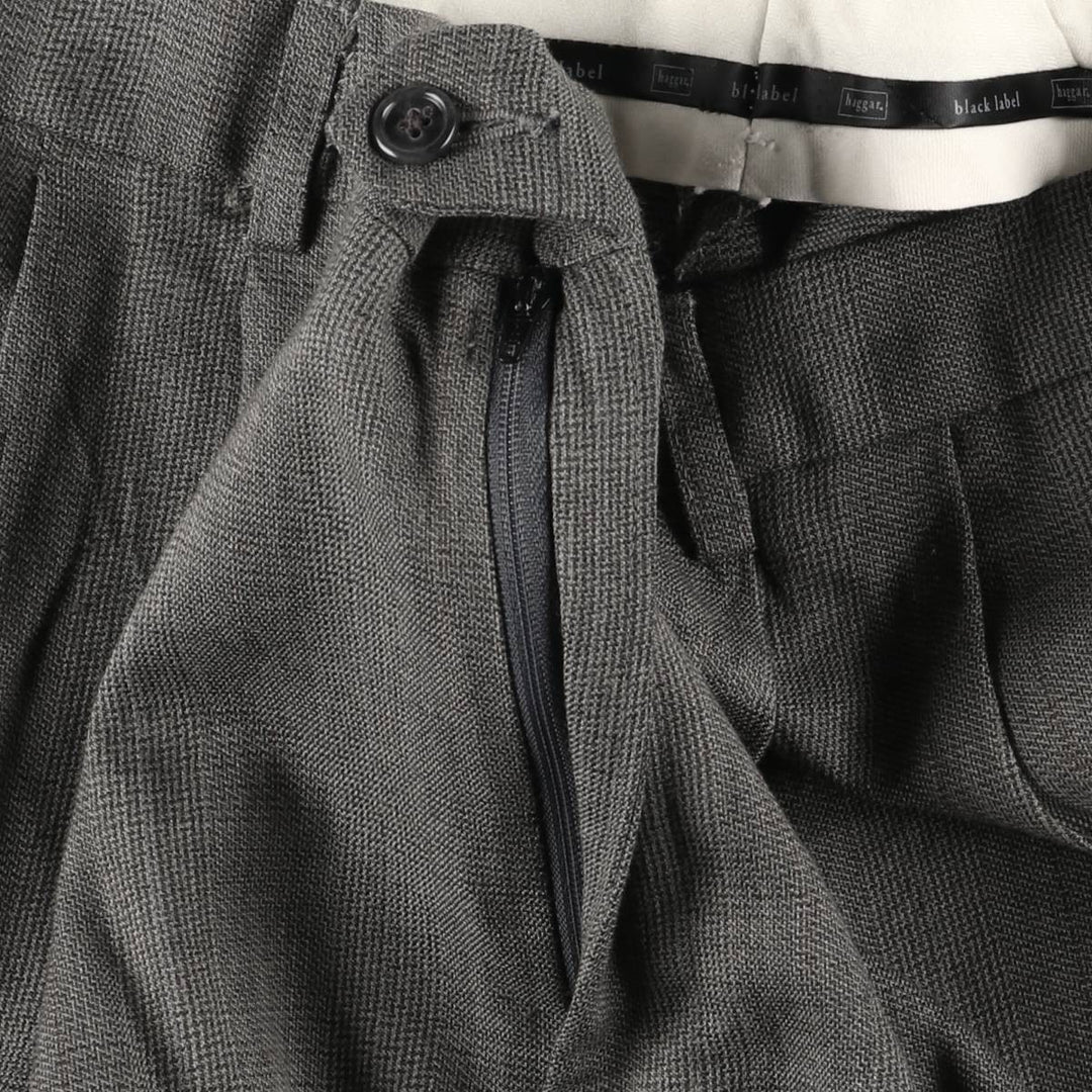 Haggar Two-pleat Gun Club Check Slacks, Men's Size W34 polyester gray type Vintage Second Hand