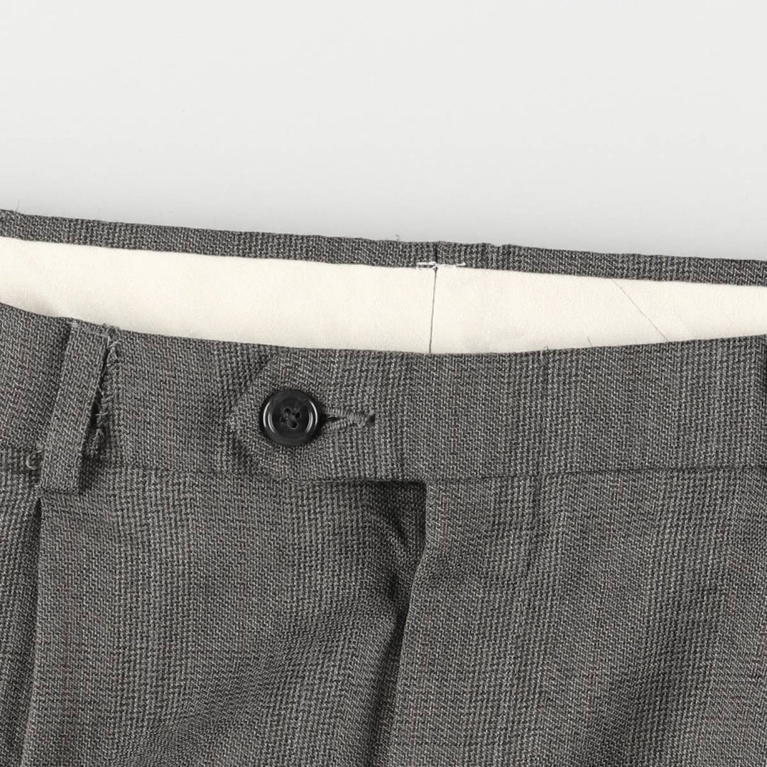 Haggar Two-pleat Gun Club Check Slacks, Men's Size W34 polyester gray type Vintage Second Hand