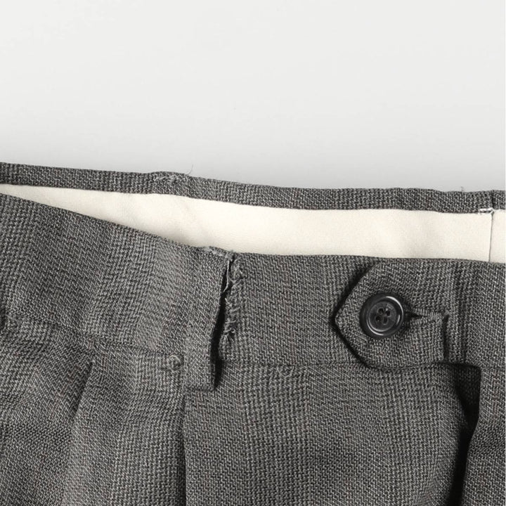 Haggar Two-pleat Gun Club Check Slacks, Men's Size W34 polyester gray type Vintage Second Hand